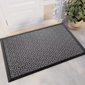 Super Absorbent Polyester Doormat Indoor Outdoor Welcome Pattern Entrance Door Mat Hotel Use Home Floor Mats Cleaning Feature