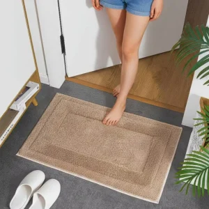 Super Absorbent Quick Dry Anti slip Shower Bath Tub Towel Mat 100x80cm Brown Soft Polyester Anti skid Bathroom Floor Mats