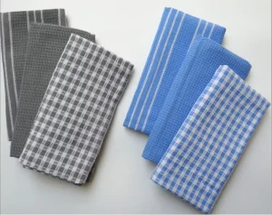 Super Absorbent Quick Dry Cotton Woven Waffle Kitchen Towel Solid Color Dish Towel