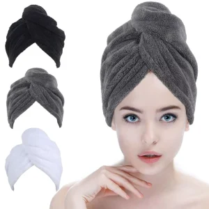 Super Absorbent Quick Dry Microfiber Hair Towel Coral Fleece Hair Drying Towel Extra Thick Hair Towel Wrap for Women