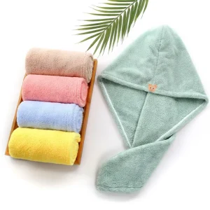 Super Absorbent Quick Dry Solid Color Towel Microfiber Thick Head Soft Hair Drying Home Gym Bathroom Hair Towel
