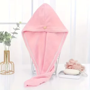 Super Absorbent Soft Quick-dry Heavy Weight Velour Terry Hair Drying Cap Towel Hair Turban for Bath Shower Hair Care