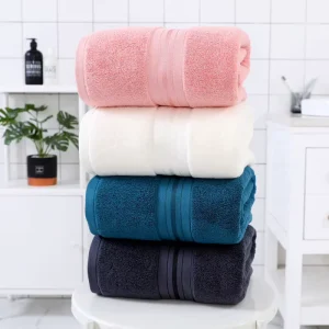 Super Absorbent Soft White Jacquard Bath Towel Oversized Cotton Tub Mat Bath Towels and Tub Mats