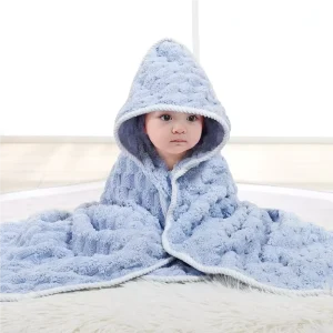 Super Absorbent Thick Coral Fleece Plaid Baby Bathrobe Quick Dry Cute Animal Hooded Towel Soft Warm Kids for Boys Girls Home Use