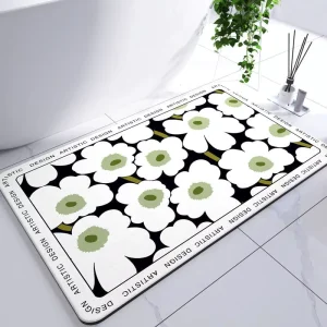 Super Absorbent Water Fast Dry Polyester Fiber Flooring Rug Non Slip Carpet Bathroom Play Rubber Door Mat