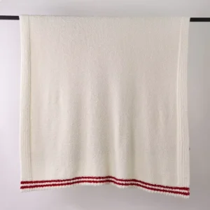 Super Cozy 935g 100% Polyester Fabric 50*70” Water Washed Plain Jacquard Throw Knit Blanket for Sofa Bed Couch