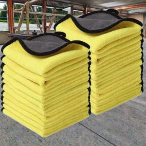 Super Dry Microfiber Square Cleaning Cloth Quick Dry Carwash Towels with Custom Logo for Cars Kitchen Use