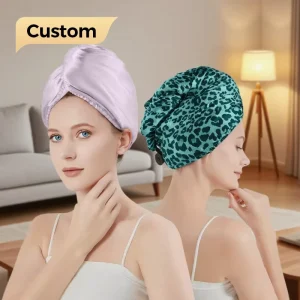 Super High-End Satin Home Use Double-Layer Antibacterial Spa Headscarf Turbans Absorbent Hair Drying Wrap Towel for Women