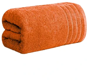 Super Jumbo Bath Sheet 100x200cm 600 GSM Luxury 100% Turkish Cotton Soft Hotel Quality Made in China Orange