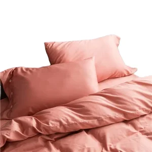 Super King Size Pure Cotton Woven Sateen Comforter Set Grade A Solid Color 300TC All Season 4 Piece Includes Fitted