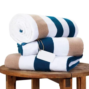 Super Large 100% Cotton Striped Jacquard Beach Towels for Hotel Luxury Bath Towels