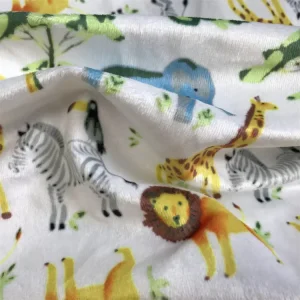 Super Soft 100% Polyester DTY Cute Cartoon Pattern for Baby Blanket Baby Fabric