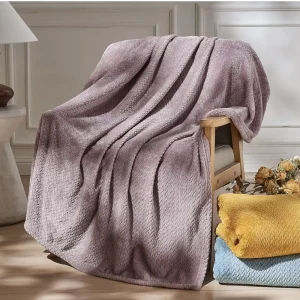 Super Soft 100% Polyester OEKO Certified All Season Modern Throw Blanket Light Purple Premium Silky Flannel Fleece Antistatic