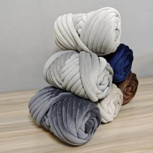 Super Soft 1000g Roll Big Twist Velvet Tubular Giant Yarn 3cm Chunky Arm Knit Yarn Easy Fast Finger Weave Yarn