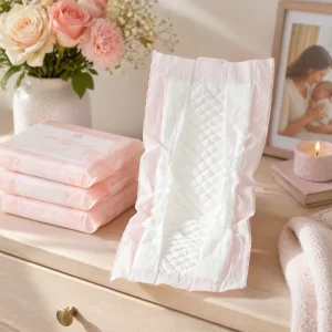 Super Soft Antibacterial Cotton Maternity Towel Breathable PE Back Sheet Japan for SAP High Absorbency 200 500ml