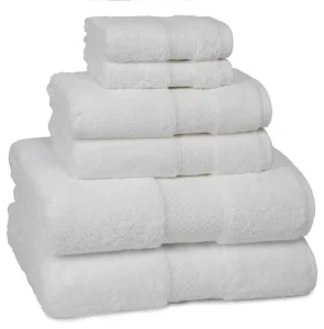 Super Soft Big Size Bath Sheet With logo Dobby Style White Cotton Bath Hand Face Towel Set for Bathroom