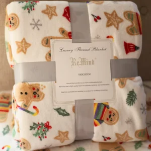 Super Soft Christmas Celebrities Custom Printed Eco-friendly 100% Polyester Machine Washable Fleece Blanket for Office Nap Bed