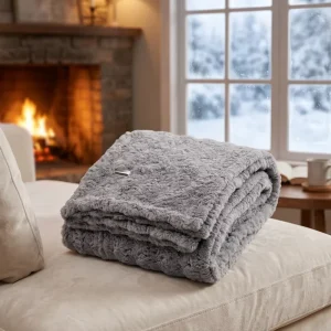 Super Soft Comfortable Warm Winter Rabbit Fur Electric Heating Pad Fast Heating Washable Overheat Protection Detachable Design