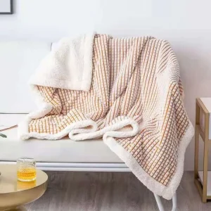 Super Soft Dyed Plaid Flannel Modern Solid Color Design 100 Polyester Throw Blanket Plush Baby Sofa Blanket
