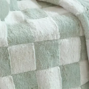 Super Soft Eco Friendly 9 Color Ivory Grid Flannel Fleece 3D Checkered Throw Blanket for Kids and Adults