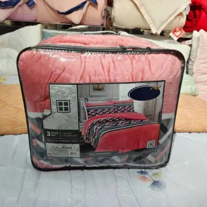 Super Soft Flannel Fleece Borrego Blanket 3pcs Winter Comforter Set