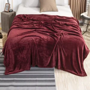 Super Soft Flannel Fleece Modern Solid Color 100% Polyester Throw Blanket Plush Sofa Blanket