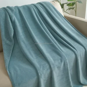 Super Soft Flannel Fleece Plush Raschel Knitted Blanket Double Layer Golden Metallic Foil Cozy Portable Solid