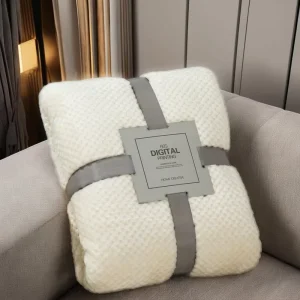 Super Soft Fleece Flannel Throw Blanket Luxury Solid Pattern Warm Cozy Cover for Sofa Bed Office for Winter