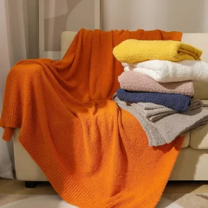 Super Soft Fluffy Knitted Throw Blanket Reversible Cozy Fuzzy Warm Bed Blanket Lightweight Breathable Sofa Cover for Fall Winter