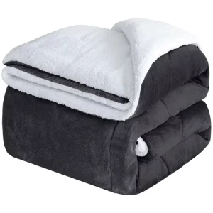 Super Soft Fuzzy Flannel Polyester Fleece Wool Like Reversible Velvet Plush Couch Faux Fur Throw Blanket for Home Decoration Sofa