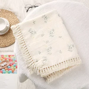 Super Soft High Quality 100*120 cm Organic Cotton Newborn Baby Muslin Blankets
