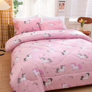 Super Soft Hot Northern Europe Unicorn Kids Teenage Quilt Bedding Sets Eco Friendly Comforter Set Girl Sheet Set