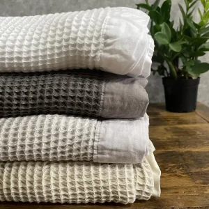 Super Soft Kids Customized Bamboo Cotton Blankets Crinkle Large Luxury Chunky Waffle Sleeping Throw Blanket Baby Blankets