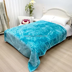 Super Soft Korean Style Fleece 4 Pieces Mink Blanket King 3.5 6Kg Heavy Blanket Plush Soft 2 Ply Embossed Raschel Blanket