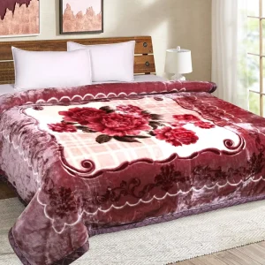 Super Soft Korean Style Multisize Double Thick Winter Raschel Bed Throw Solid Printed Knitted Blanket Heavy King Bed