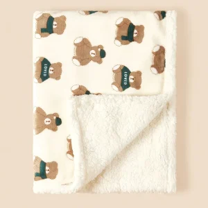 Super Soft Lightweight Cotton Lamb Fleece Blanket for Newborns Winter Custom Solid Printing for Baby Crib Toddler Bed