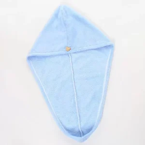 Super Soft Microfiber Coral Fleece Hair Wrap Towels Hair Drying Towel With Button Women Anti Frizz