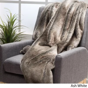 Super Soft Oversized Thick Warm Reversible Plush Velvet Grey Faux Fur Nordic Eco Friendly Sofa Throw Blanket