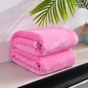 Super Soft Pink Color Plush Blanket Microfiber Blanket Flannel Blanket