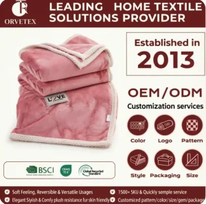 Super Soft Plush Custom Anti-static Flame Retardant Pink Soft Flannel Blanket Rectangular for Baby Nursery Kids Bed