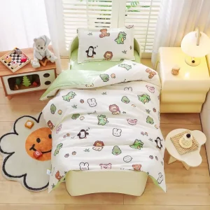Super Soft Premium Organic Microfiber Filled Polyester Printed Cartoon Kids Comforter Set OEKO-TEX Certification Accept Custom