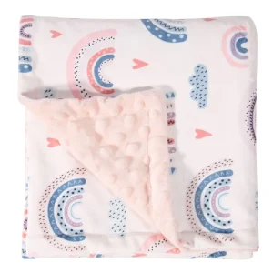 Super Soft Printed pink Beanstalk Plush Baby Blanket Warm Flannel Fleece Throw Minky Blanket for Baby