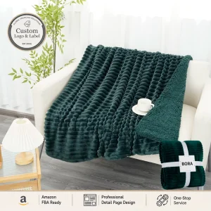 Super Soft Raschel Blanket Fluffy Bed Plush Throw Luxury Fuzzy Cozy Knitted 100% Polyester for All Seasons
