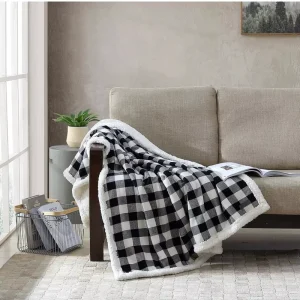 Super Soft Reversible Sherpa & Brushed Fleece 100% Polyester All-Season OEKO Certified Throw Blanket for Bedding & Couch