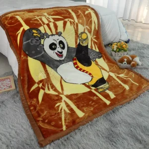 Super Soft Spain Turkish Warm Korea Style 2 Ply Embossed Cozy Mink Solid Brown Printed Panda Cloudy Baby Raschel Blanket