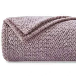 Super Soft Throw Blanket Premium Silky Flannel Fleece Leaves Pattern Lightweight Bed Blanket