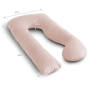 Super Soft Velvet Maternity Pillow Removable Zipper Cover U Shape Pregnancy Pillows