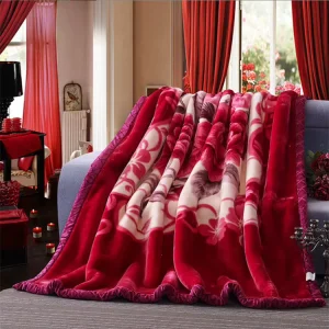 Super Soft Warm Furry Raschel Blanket Throw Stock Plush Mink Polyester Comforter Raschel Fleece Blanket for Winter