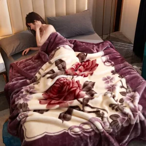 Super Soft Woven Rasher Blanket Easy to Clean for Winter Home Use