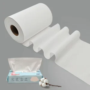 Super Soft and Biodegradable 100% Cotton Spunlace Nonwoven Cotton Rolls Nonwoven Fabric for Personal Care Disposable Products